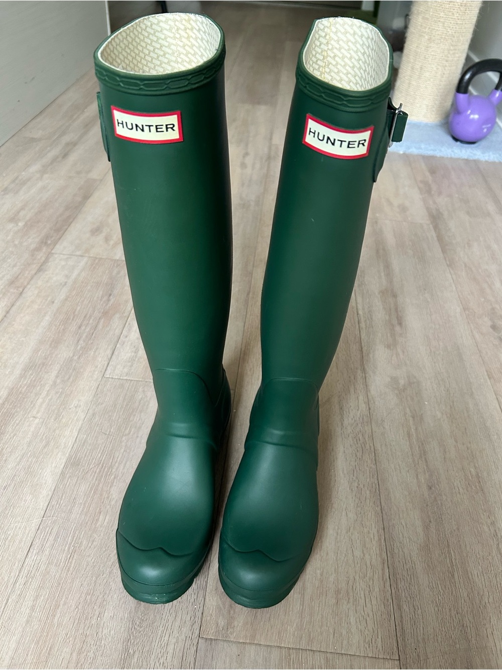 Hunter Women's Tall Dark Green Rubber Rain Boots